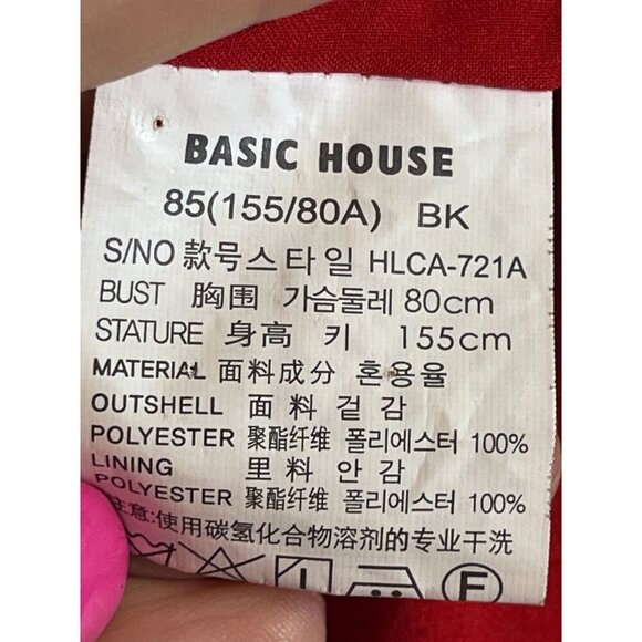 Basic House Women XS Black Tweed Midi Retro Minimalist Neutral Punk Grunge Indie - Picture 13 of 16